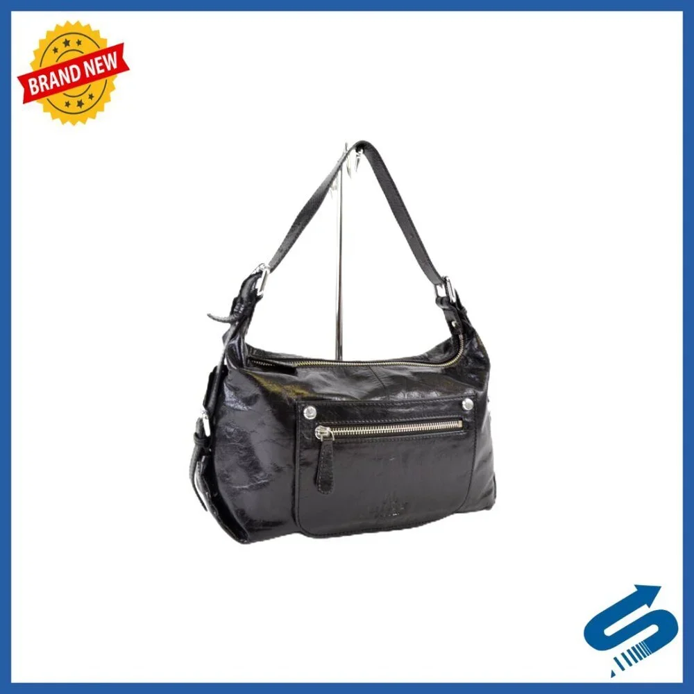Genuine Leather Hobo Tote with Wide Adjustable Strap Made in Italy